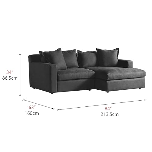 84-in. L-Shaped Chaise Sofa Reversible 2-Piece Sectional Couches in Beige