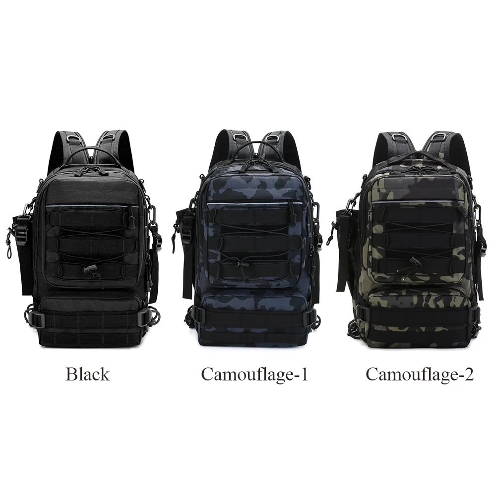 Fishing Tackle Backpack Storage Bag Outdoor Shoulder Backpack Water-Resistant Fishing Gear Bag Cross Body Sling Bag