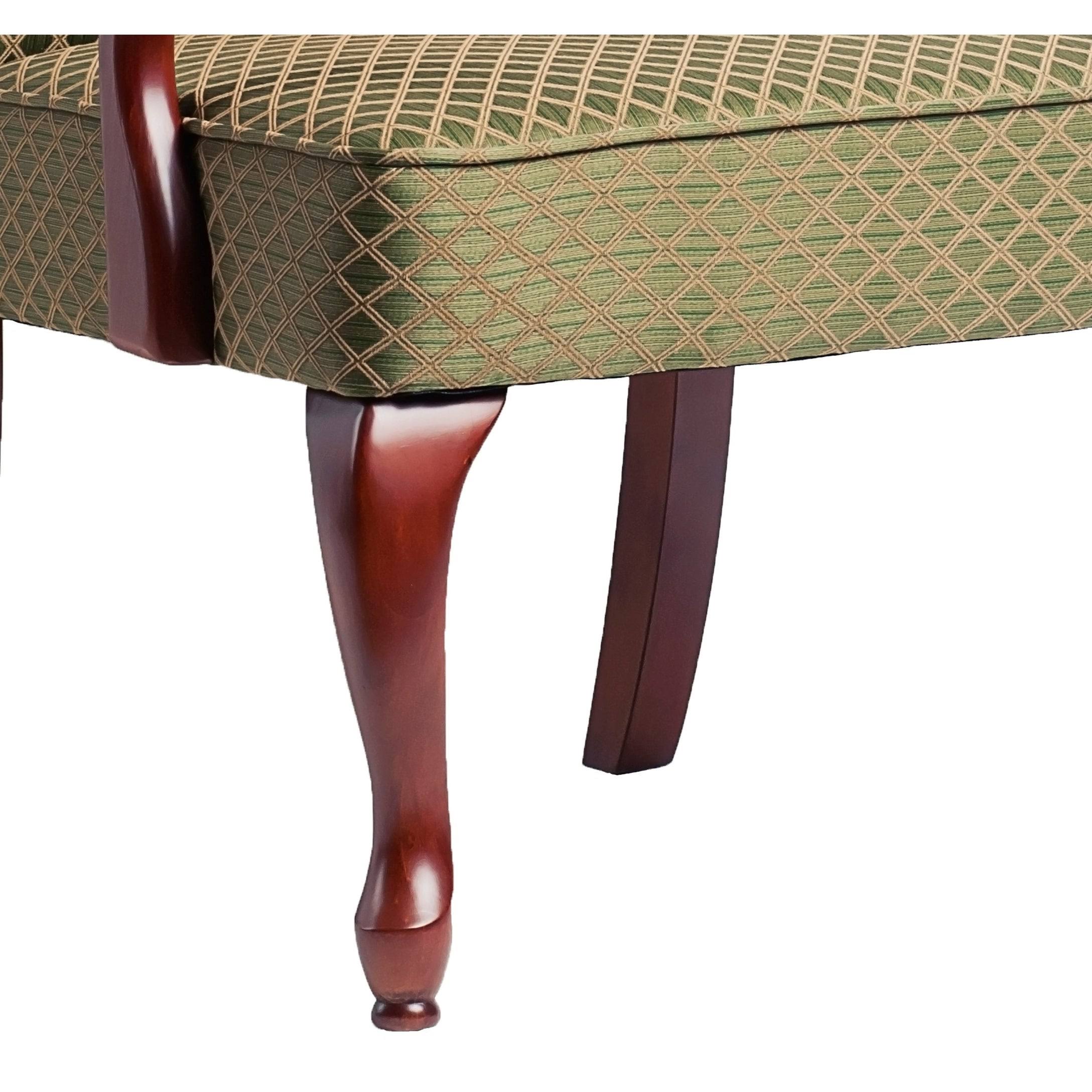 Copper Grove Casalis Cherry Finish Gooseneck Accent Chair Dayton Beige