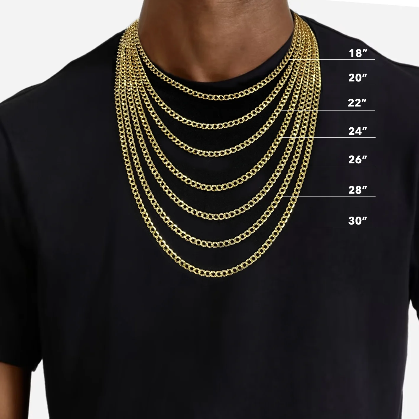 Monaco Chain Miami Cuban Edge Royal Link Unisex Adult Chain Necklace Real 10K Yellow Gold - Hollow, Bayam