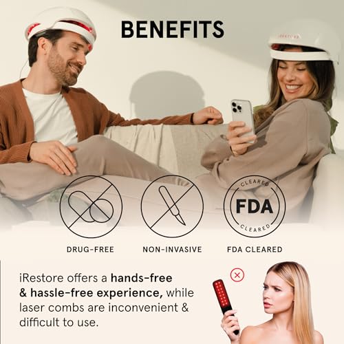 iRestore Essential Laser Hair Growth System - FDA Cleared Hair Growth for Men & Hair Loss Treatments for Women with Thinning Hair, Hair Regrowth for Women