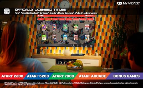 My Arcade Atari Game Station Pro: Video Game Console with 200+ Games, Wireless Joysticks, RGB LED Lights, Atari 2600/5200/7800 and More