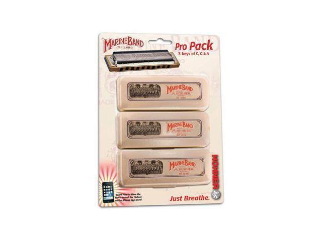Hohner Marine Band 1896 Pro Harmonica - 3-Pack - Keys C, G and A