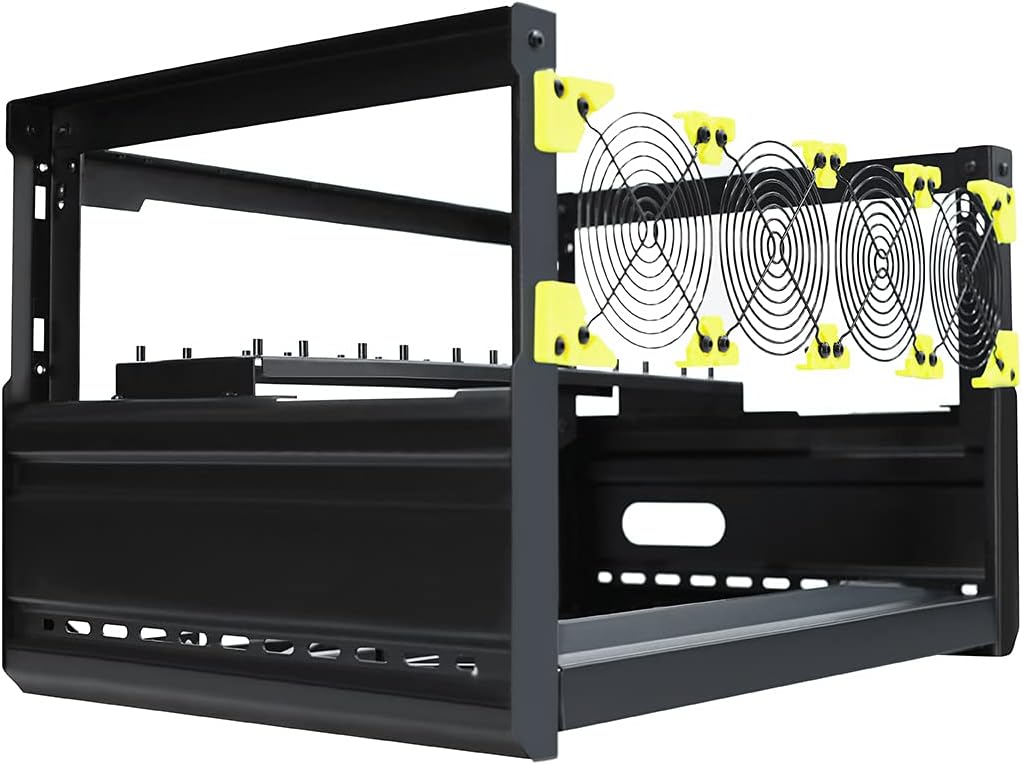 Mining Rig Frame 6 GPU Mining Frame Aluminum Stackable Rack Open Air Rig Frame Miner Case T2 T3 Without Fan