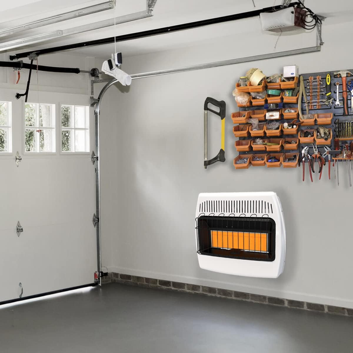 30,000 BTU Natural Gas / Propane Wall Heater for Indoor Use - Dual Fuel, Vent-Free