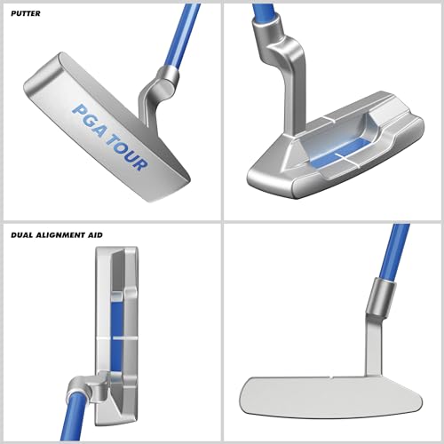 G1 Series Blue Kids Golf Club Set| Golf Clubs and Sets for Height 4'8"-5'2"| Complete Golf Club Sets w/a Golf Driver, Putter & Golf Bag| Young Men & Women Golf Clubs Ages 8-12