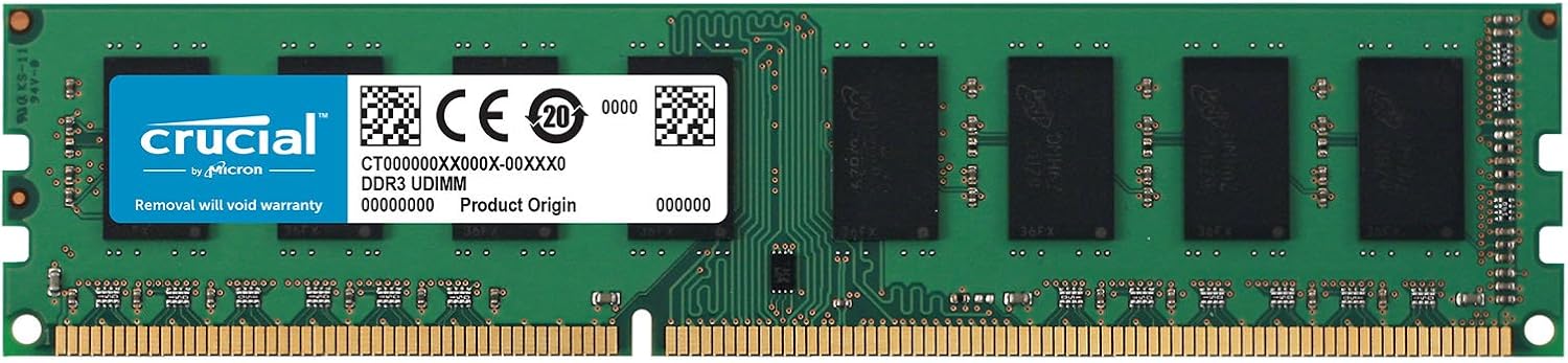 Crucial RAM 8GB DDR3 1600 MHz CL11 Desktop Memory CT102464BD160B Pack of 2