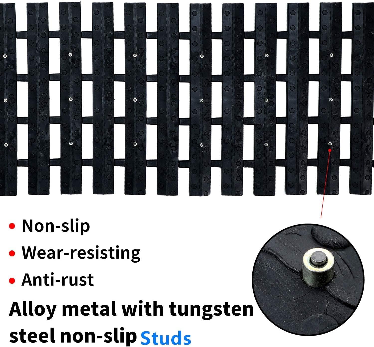 Emergency Devices 2 pcs Tire Traction Mats 39.3 (L) x 10.8 (W) , Portable for Snow, Ice, Mud, and Sand Used to Car, Truck, Van or Fleet Vehicle(2PCS* 39in)