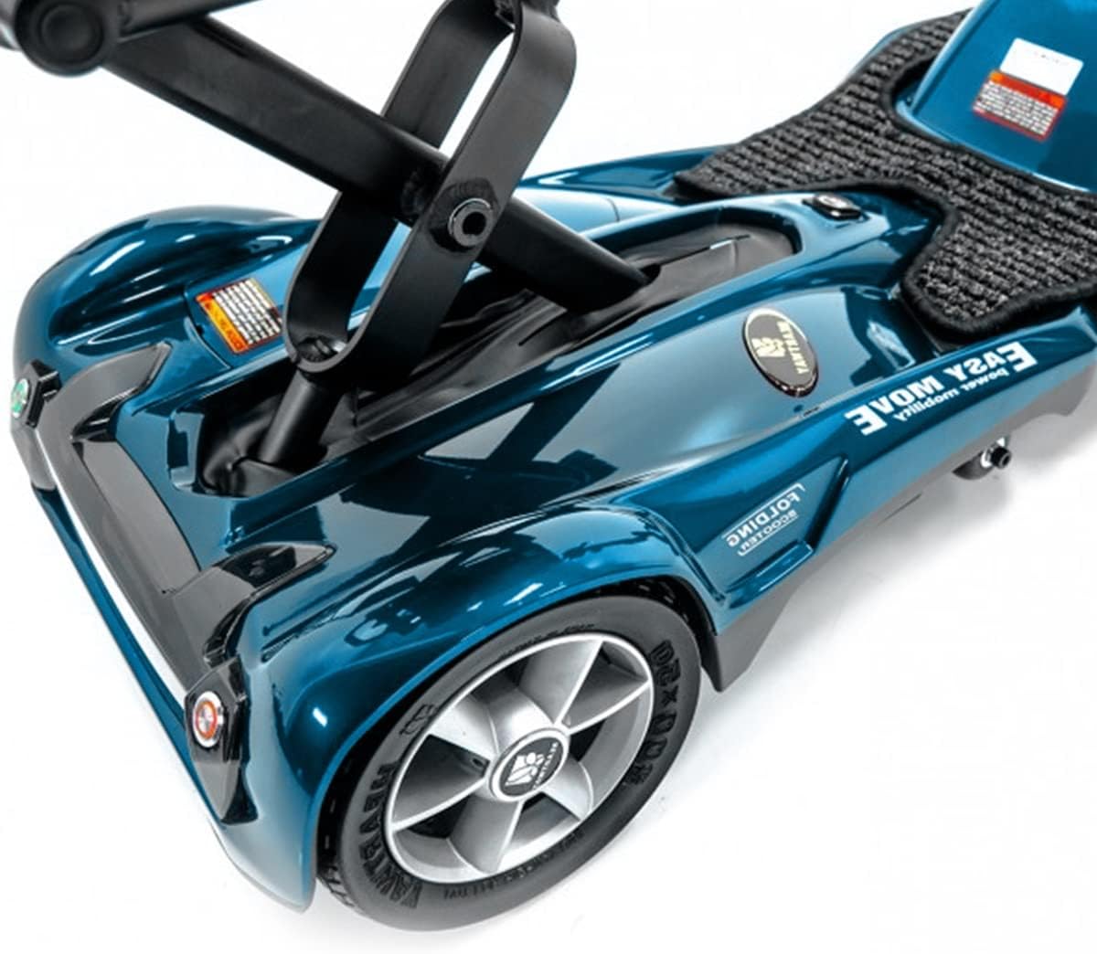 EV Rider Transport M EZ(Easy Move) S19M Fold Manual Folding Electric Mobility Scooter for Adults Seniors Handicapped Lightweight Mobility Travel Scooter, 11.5 Ah Li Battery Pack-Sea Blue