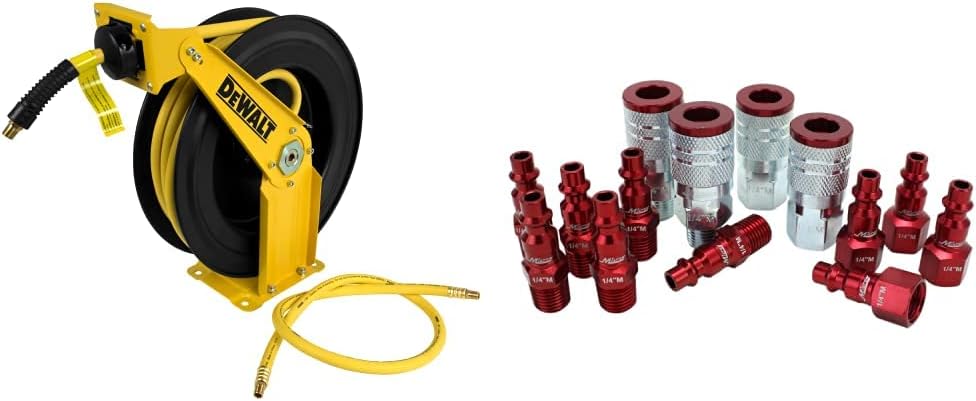DeWalt DXCM024-0343 Double Arm Hose Reel with 3/8” x 50’ Premium Rubber Hose