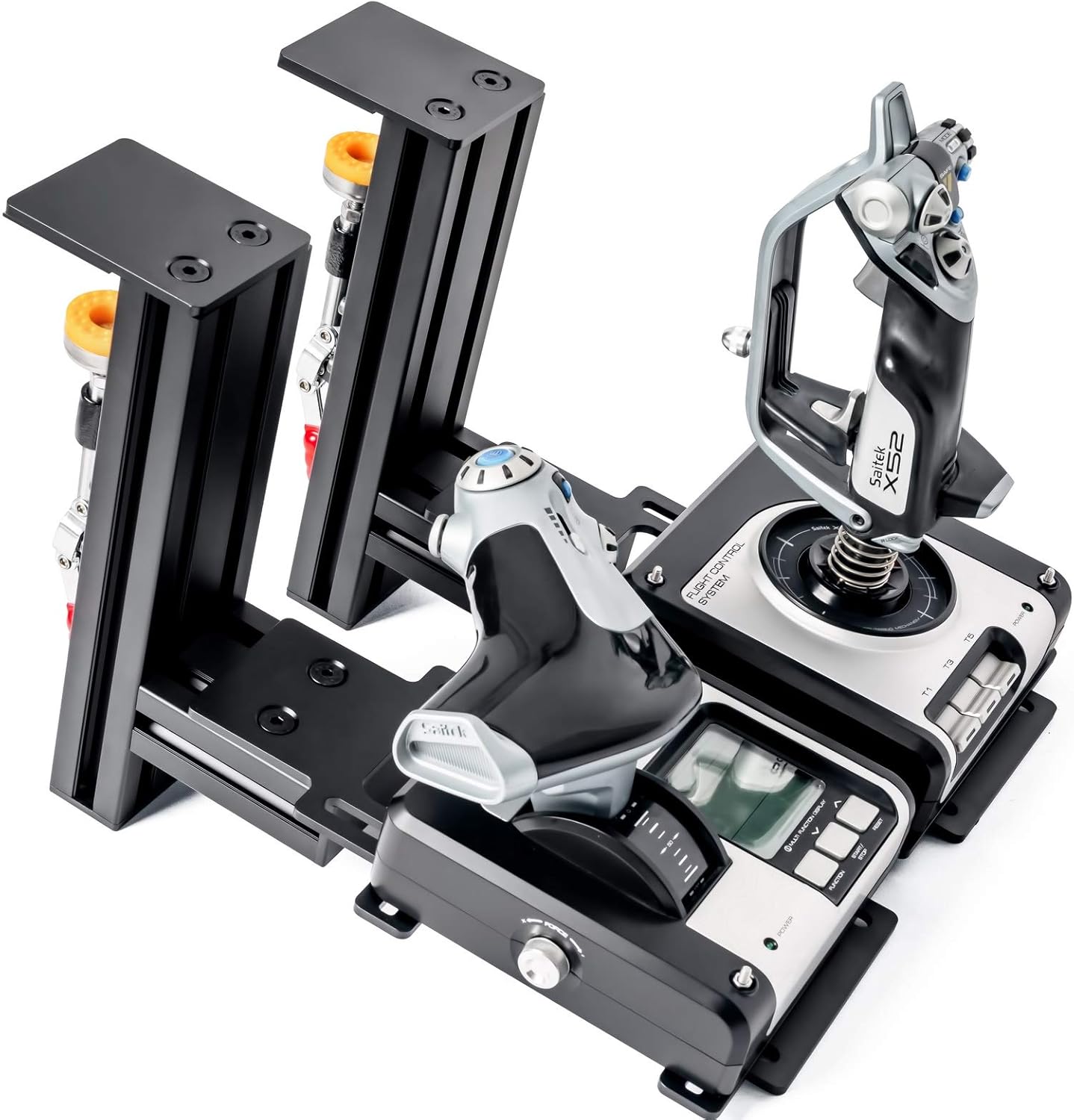 Meza-Set of 2 Hotas Desk Mounts Joystick Mount Compatible with Logitech G X52/X52 Pro/X56/X56 Rhino/Thrustmaster T.16000M FCS/TCA Officer Pack Airbus Hotas Mount