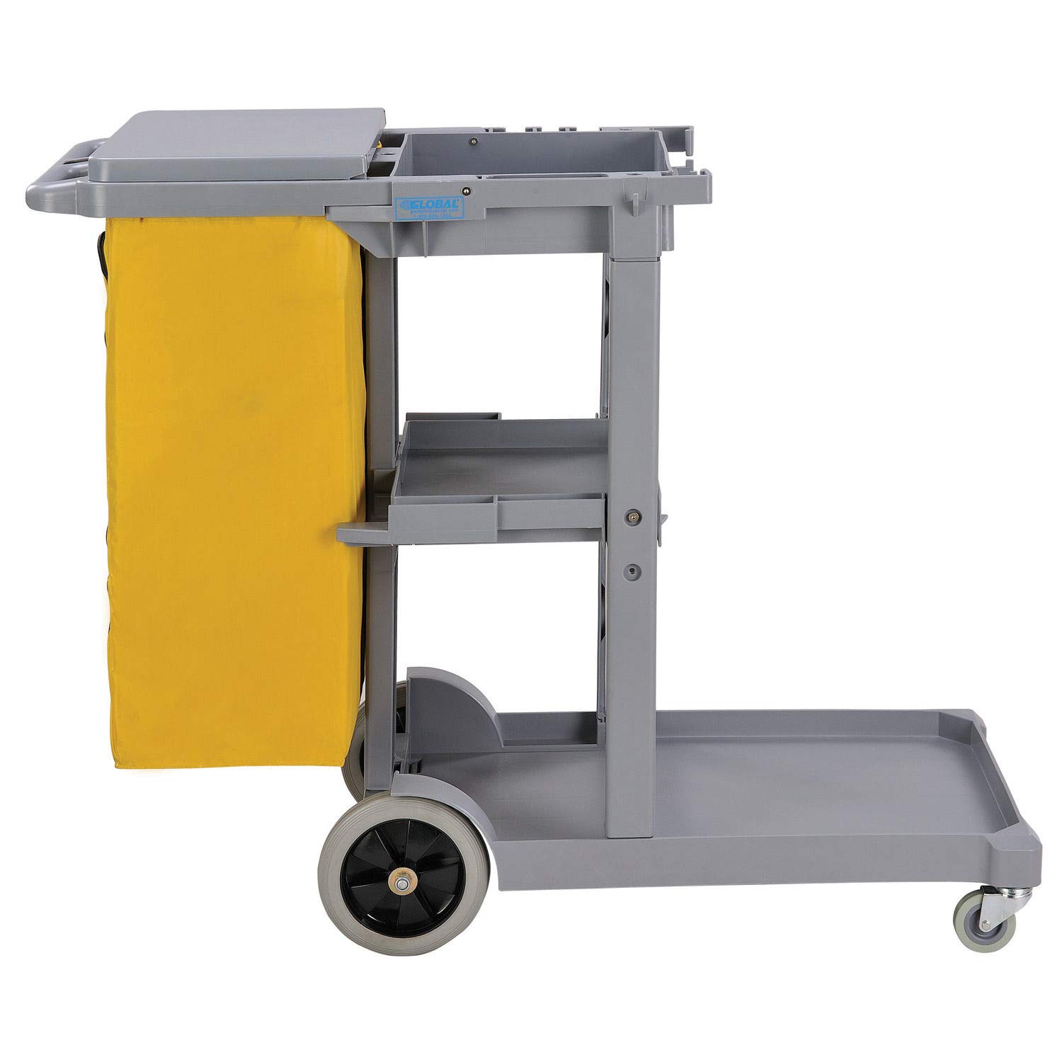 Global Industrial Janitor Cart Gray with 25 Gallon Vinyl Bag
