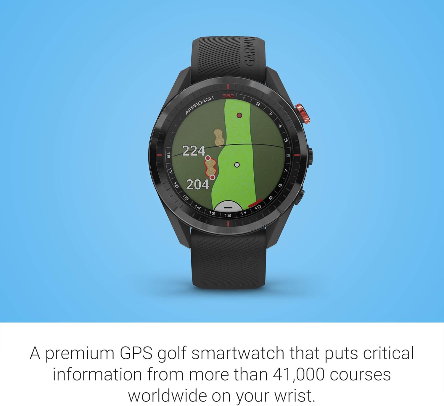 Garmin Approach S62, Premium Golf GPS Watch, Built-in Virtual Caddie, Mapping and Full Color Screen, Black (010-02200-00) (Renewed)