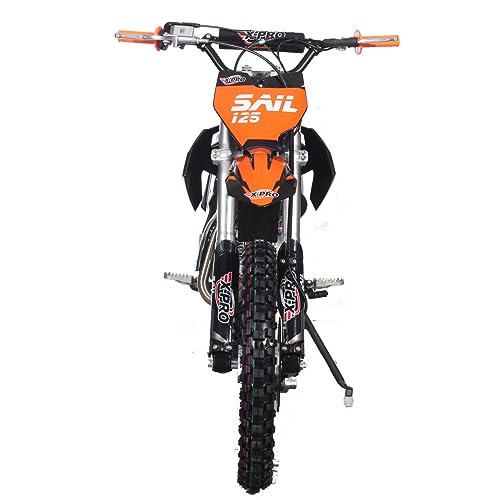 X-PRO Sail 125cc Zongshen Brand Engine Dirt Bike with 4-Speed Manual Transmission! Kick Start, Big 17"/14" Tires! (Black)