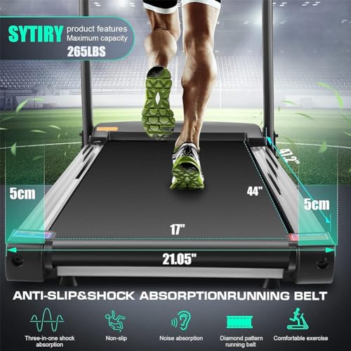 SYTIRY Treadmills for Home with TV Screen and WiFi,Smart Folding Treadmill Machine,3D Virtual Sports Scene,HiFi Speakers,Popular APP for Social Networking, Video, and Search,Walking Treadmill