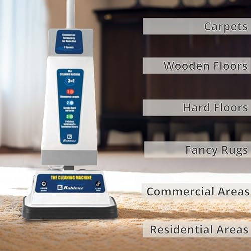 Koblenz Floor Shampooer and Polisher, Hard Floor Cleaner, Carpet Cleaning Machine with Scrubbing Brushes, Polishing Pads, and Carpet Shampoo, 3 Speeds, Blue/Gray (P-820 BA)