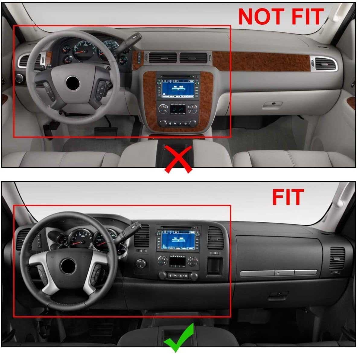 Kojem Dash Board Cover Cap Overlay Panel Compatible with 2007 2008 2009 2010 2011 2012 2013 Silverado LS/LT Sierra SL/SLE Molded Dash Board Cover Cap Black