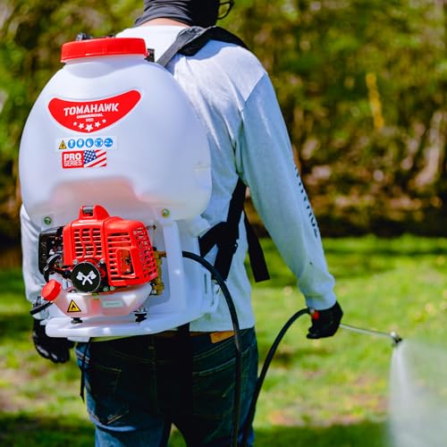 Tomahawk 5 Gallon Gas Power Backpack Sprayer 435 Pressure for Insecticide Fertilizer Bugs Weeds Mosquitoes and Ticks with Mist Attachment