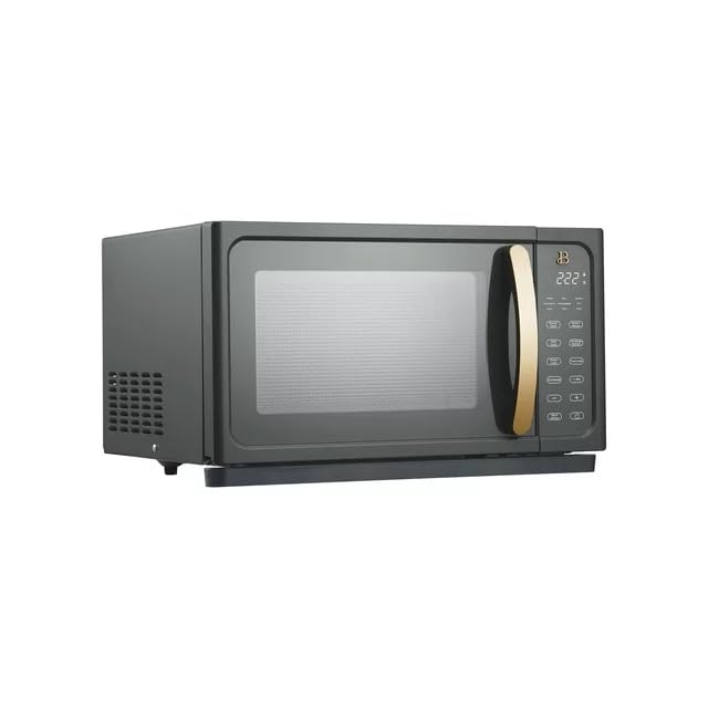 Beautiful 1.1 Cu ft 1000 Watt, Sensor Microwave Oven, Touch-Activated Display, 15 Convenient Pre-Set Functions by Drew Barrymore (Gray)