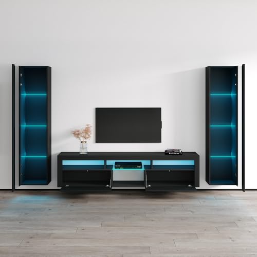 Bari 200 Floating Entertainment Center (Black, 42)