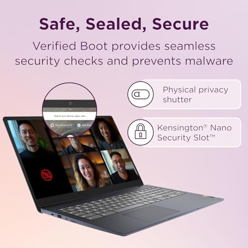 Lenovo IdeaPad 3i Chromebook (15.6" FHD, Intel Celeron N4500, 8GB RAM, 128GB Storage (64GB eMMC + 64GB IST SD Card)), Home and Student Laptop, Webcam,10-Hr Long-Battery Life, Chrome OS, Abyss Blue