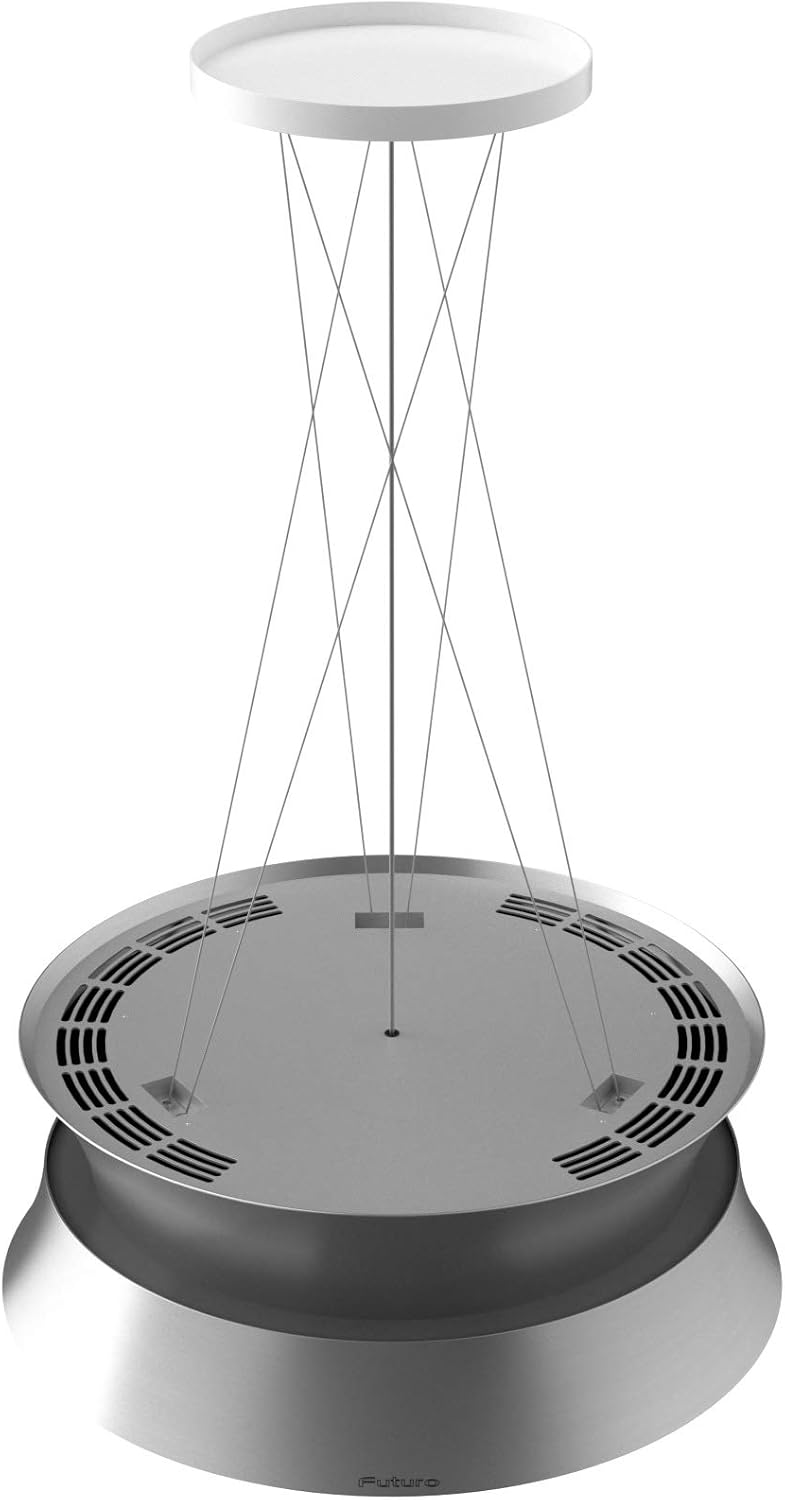 Futuro Futuro Island Mount DUCTLESS ONLY Range Hood 24" 940-CFM | Arena Inox | Stainless Steel Vent Hood | Contemporary Modern Italian Exhaust Fan | LED, Ultra-Quiet with Blower