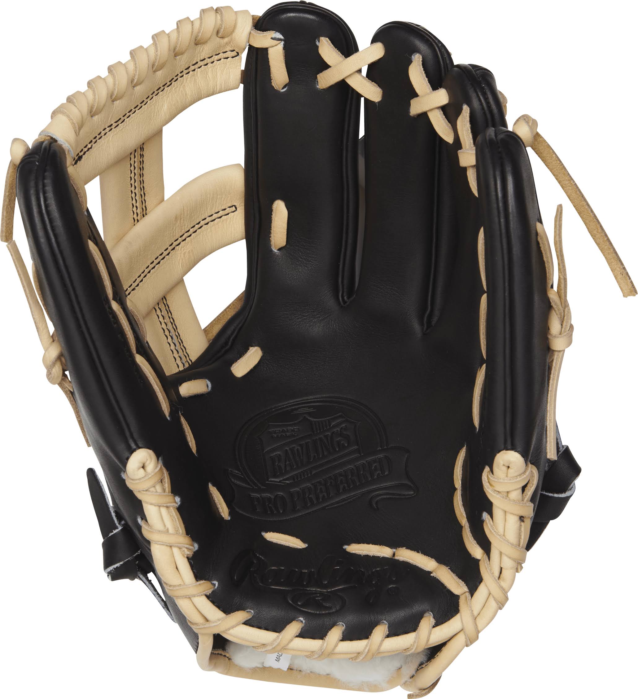 Rawlings Pro Preferred 12 in Infield Glove, Standard, Camel, Single Web, Conventional Back, Adult, Right Handed