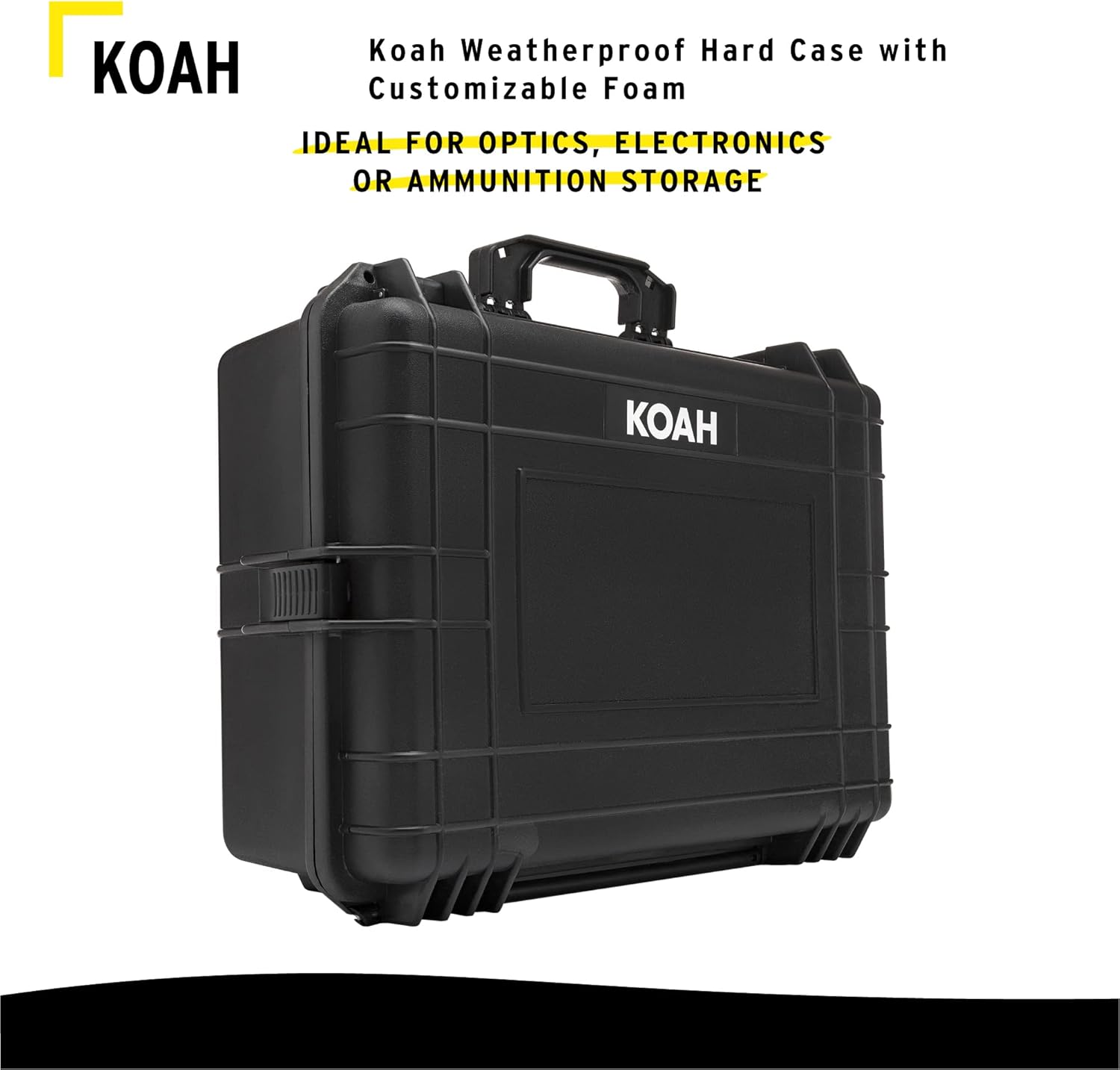 Koah Weatherproof Hard Case with Customizable Foam (22.4 x 16.7 x 8.5 Inch Outer, 19.9 x 13.9 x 7.6 Inner)