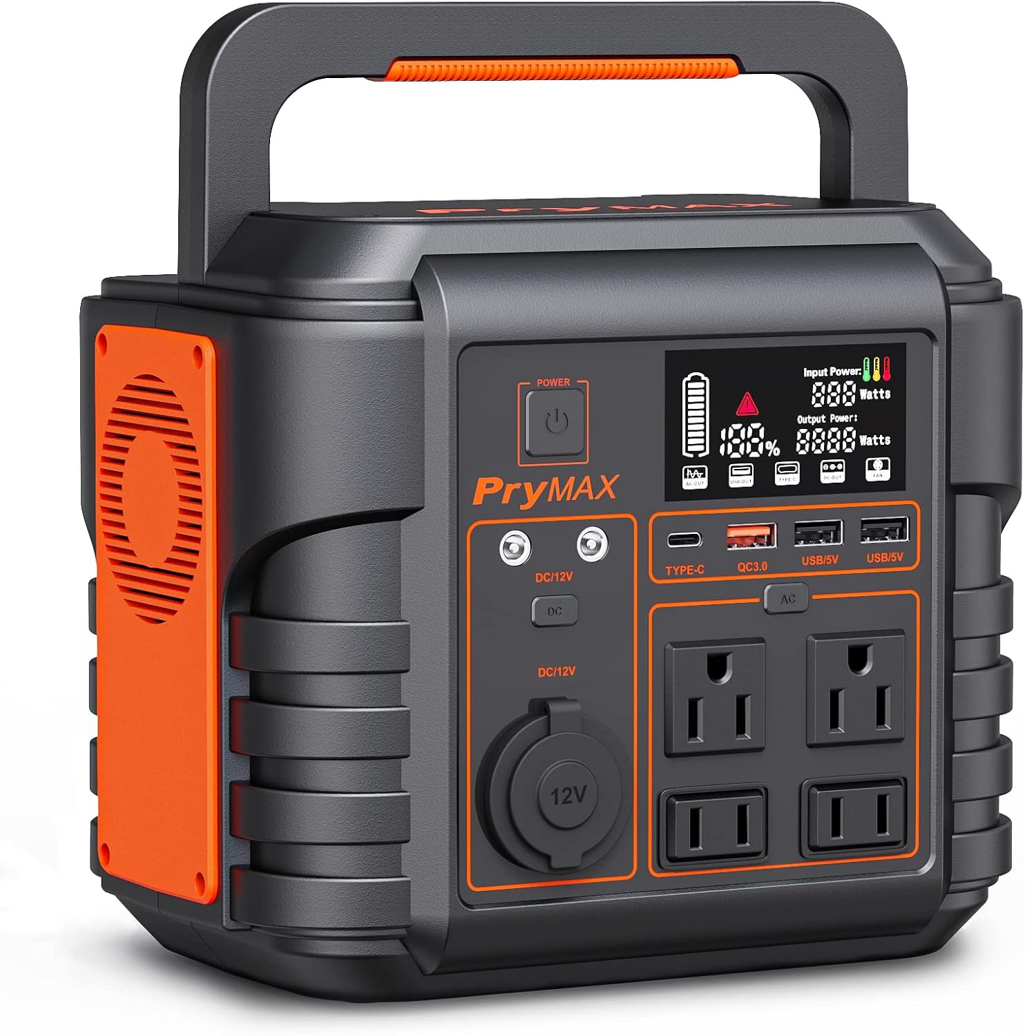 PryMAX Portable Power Station 330W/110V Pure Sine Wave AC Outlet, 296WH Backup Lithium Battery with PD/QC3.0/DC/USB Port Power Supply, 80000mAh Solar Generator for Home Camping Emergency CPAP