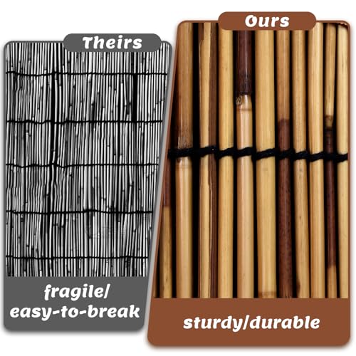 Natural Reed Fence,6FT X 16.4FT Bamboo Fencing Privacy Reed Screening for Outdoor, Gallery, Restaurant, Hotel, Patio (Brown)