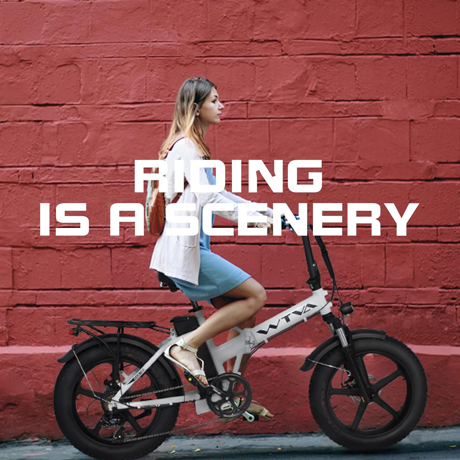 Electric Bike 750W 28MPH Fat Tire Folding Ebike 20" Adult Electric Bicycles, 48V 13AH Foldable E-Bike with Lockable Suspension, Shimano 7-Speed, Mountain Beach Cruiser Ebikes