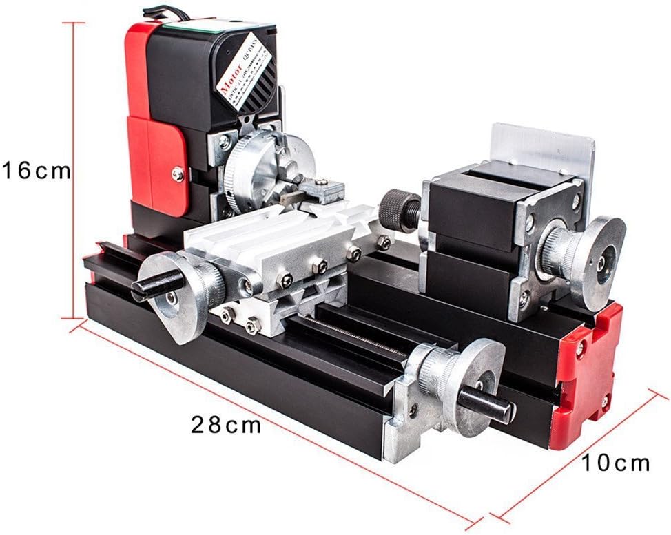 chuangsheng Mini Lathe Machine,12V Miniature Metal Multifunction Lathe Machine DIY 20000Rev/min 45135mm