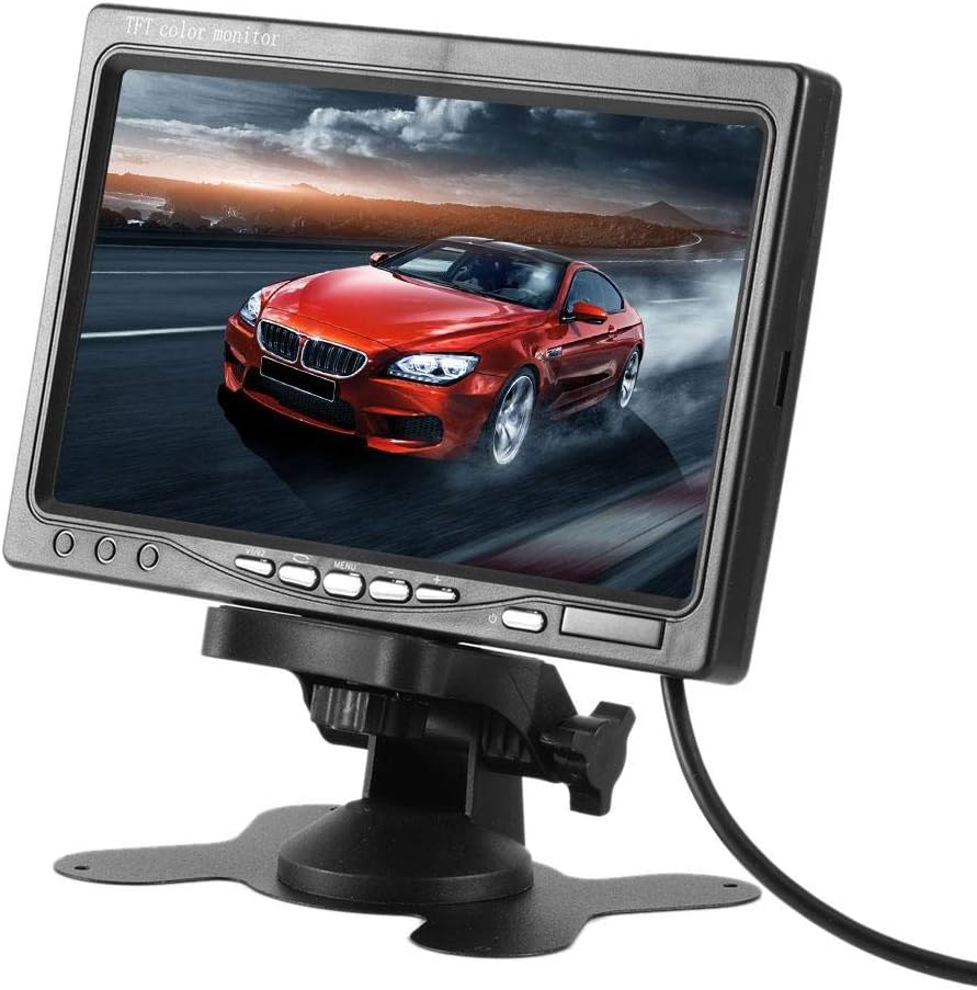 Car Monitor, 7in Car Monitor High Definition Reverse Rearview Display 12-24V Auto Accessory, Pixel 800 x 480