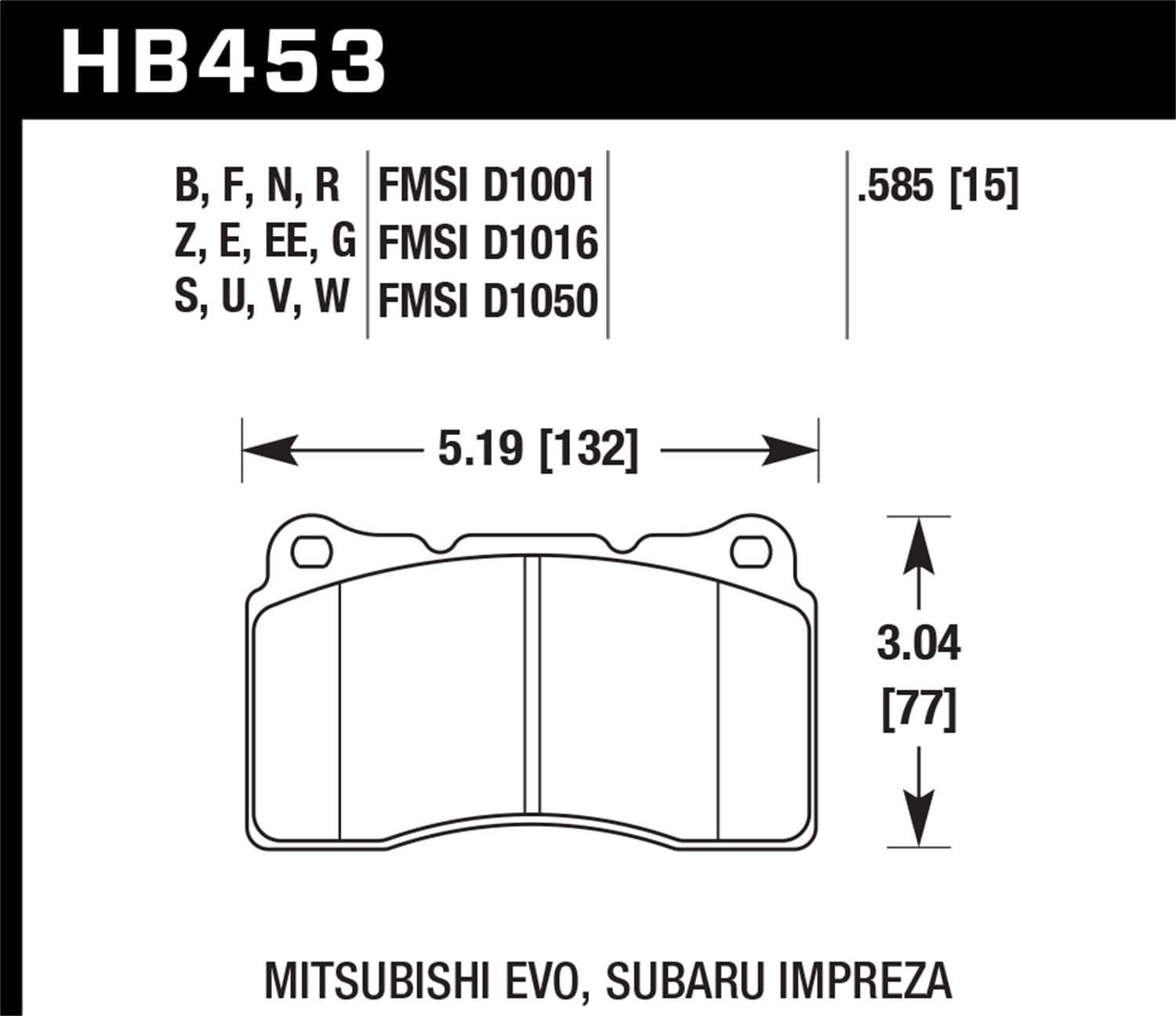 Hawk HB453F.585 HPS High Performance Street Ferro-Carbon Disc Brake Pads