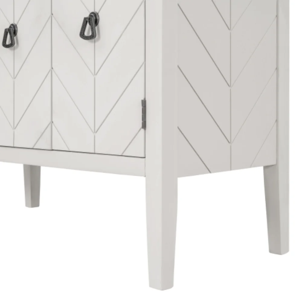 Storage Cabinet Wooden Cabinet with Adjustable Shelf, Antique Gray, Entryway, Living Room, Bedroom