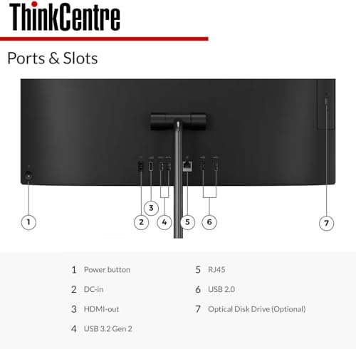 Lenovo ThinkCentre All-in-One Business Computer, 23.8" FHD Display, 12th Gen Intel 6-Core Processor, 16GB RAM, 512GB PCIe SSD, Wi-Fi, HDMI, Webcam, DVD-RW, Windows 11 Pro