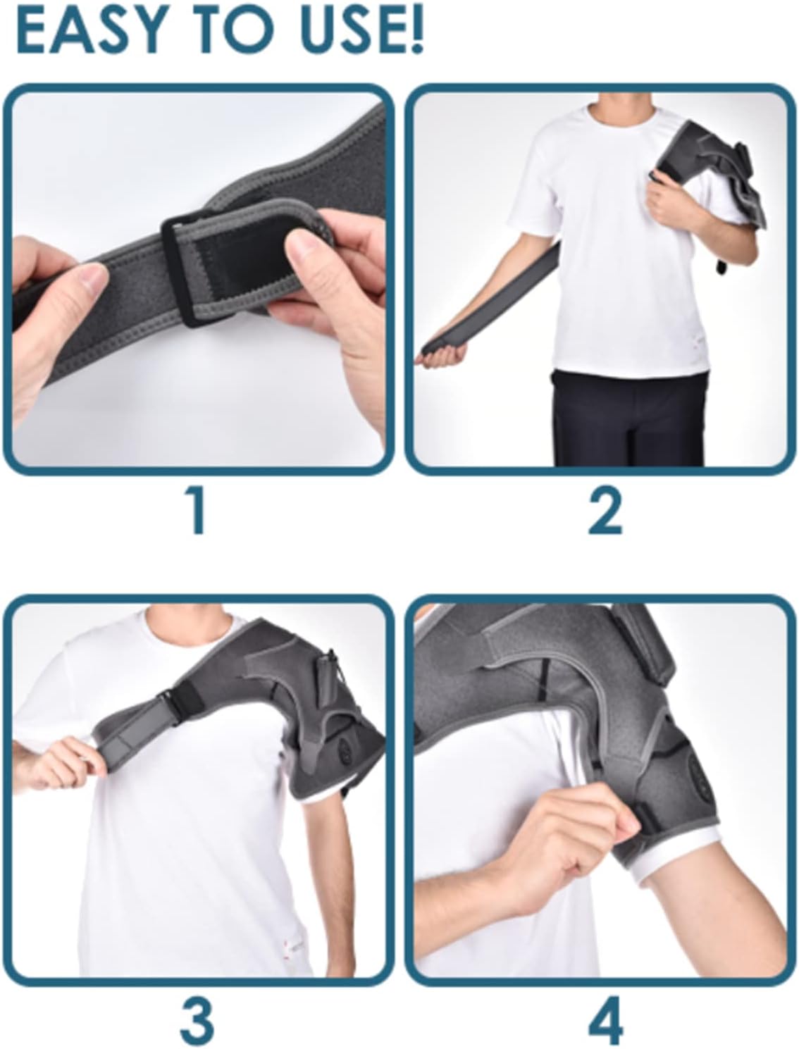 Massager Heating Shoulder Wrap, Heated Pad 3 Vibration and Temperature Settings Adjustable Electric Brace Support Heated Shoulder Pad for Relax Shoulder