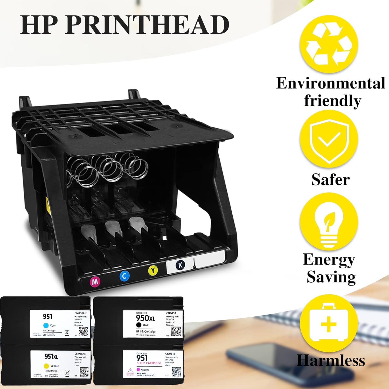 950 951 950xl 951xl Print Head Replacement Kit for HP Officejet Pro 8100 8610 8620 8600 8650 276DW 251DW ,Printer Replacement Parts Printhead Print Head