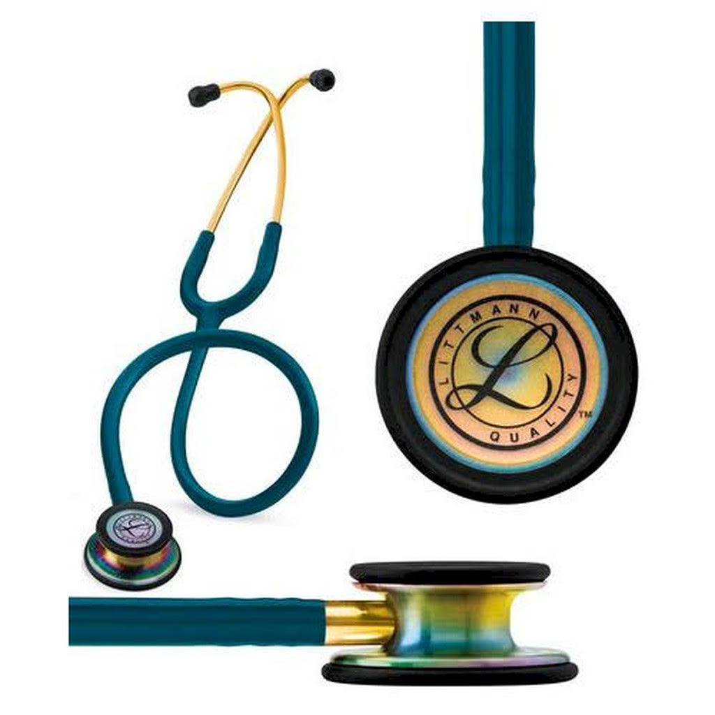 Littmann Classic III Stethoscope, Rainbow-Finish, Caribbean Blue TUBE, 27