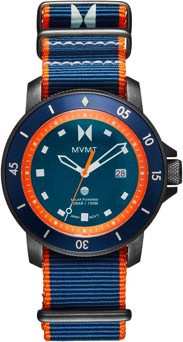 MVMT Cali Diver Men's Solar Rechargeable Sport's Watch - Water-Resistant 10 ATM/100 Meters - 40mm