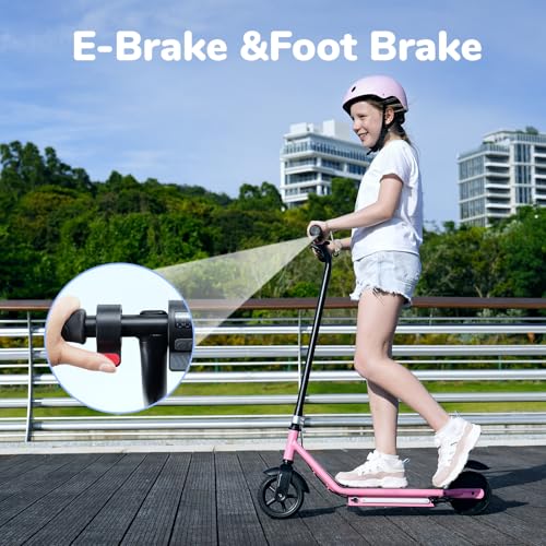 iScooter IK3/IK3Pro Electric Scooter for Kids Ages 6-12, 150W Motor, LED Display, 3 speeds Adjustable,3 Adjustable Heights(IK3Pro),Colorful Lights, Double Brake,Magnetic Charging