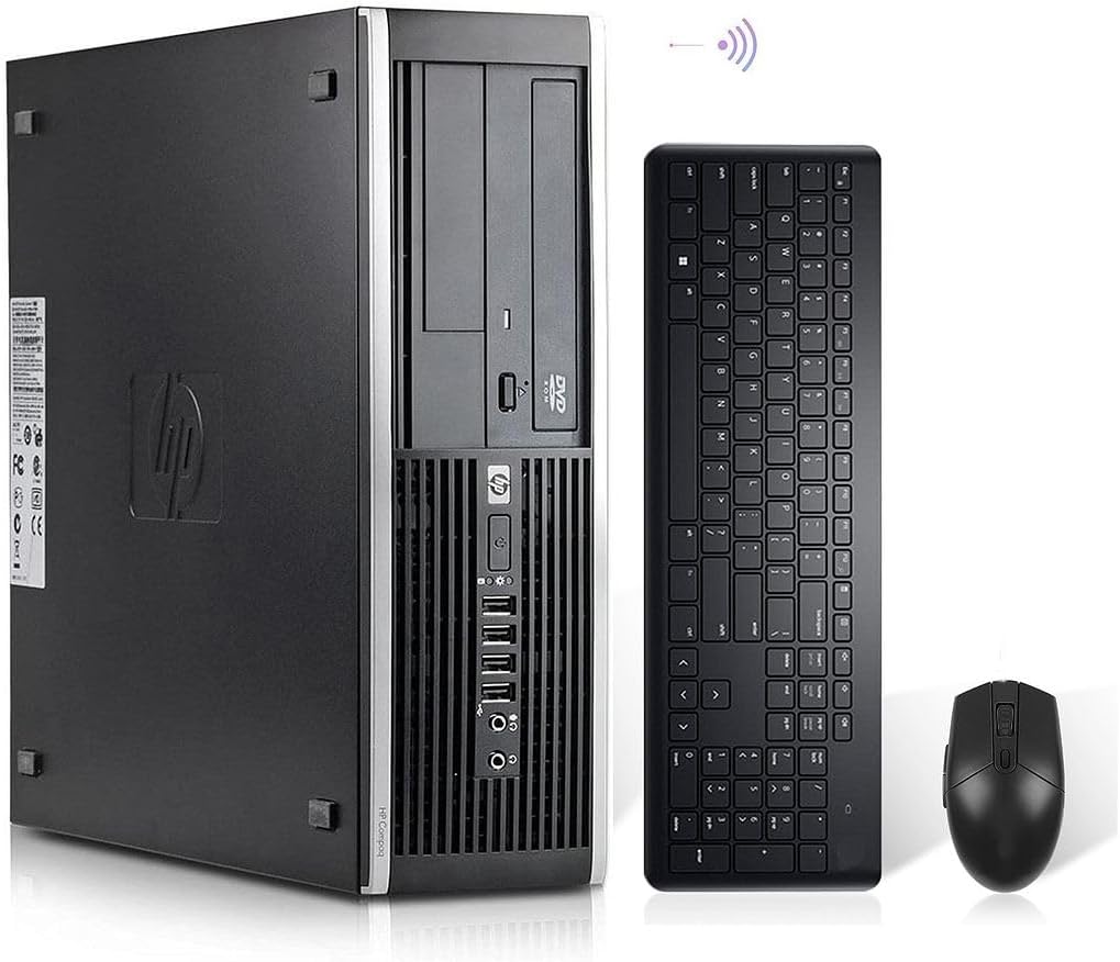 HP Elite 8300 Small Form Factor PC with Intel Quad Core i5-3470 Processor, 16GB DDR3 Memory, 256GB SSD + 2TB HDD, Windows 10 Professional - Black