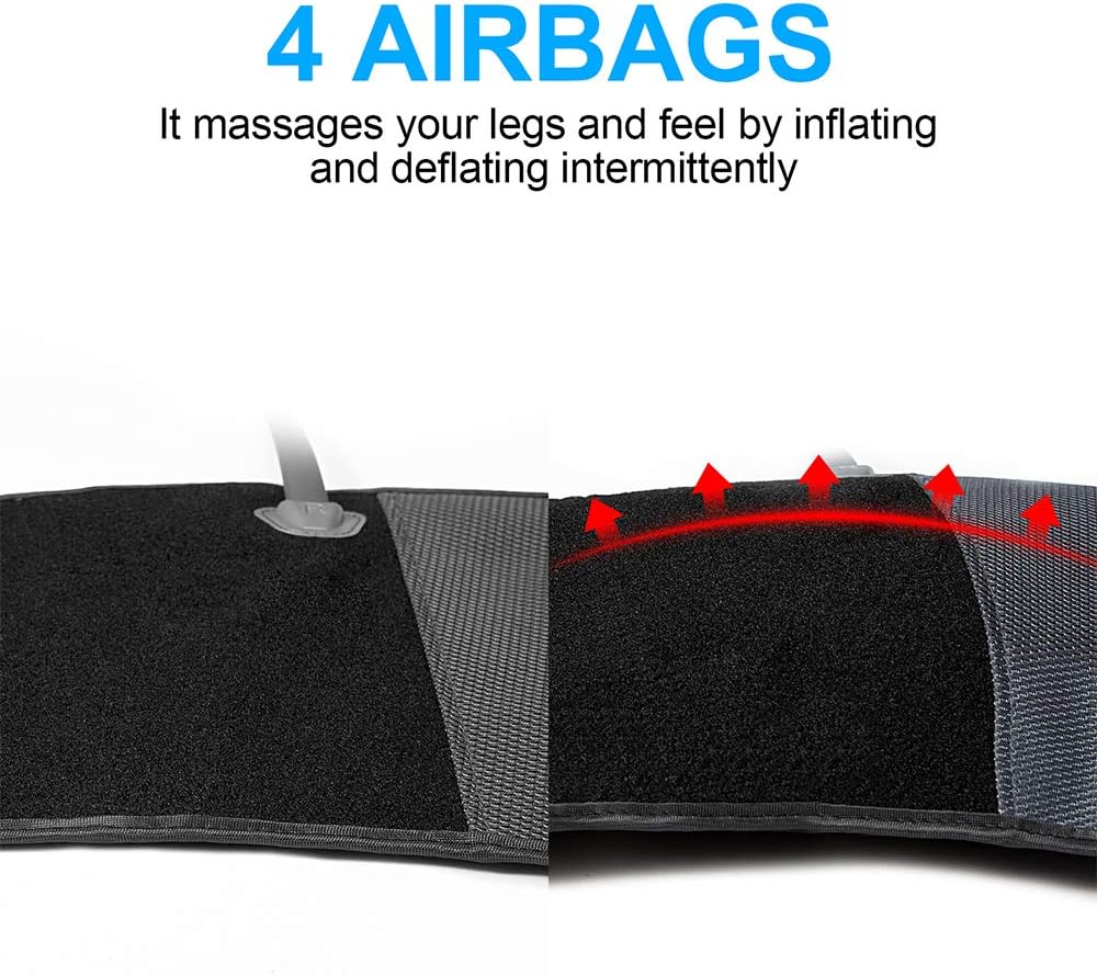CINCOM Leg Massager for Circulation Air Compression Calf Wraps with 2 Modes 3 Intensities and Helpful for RLS and Edema