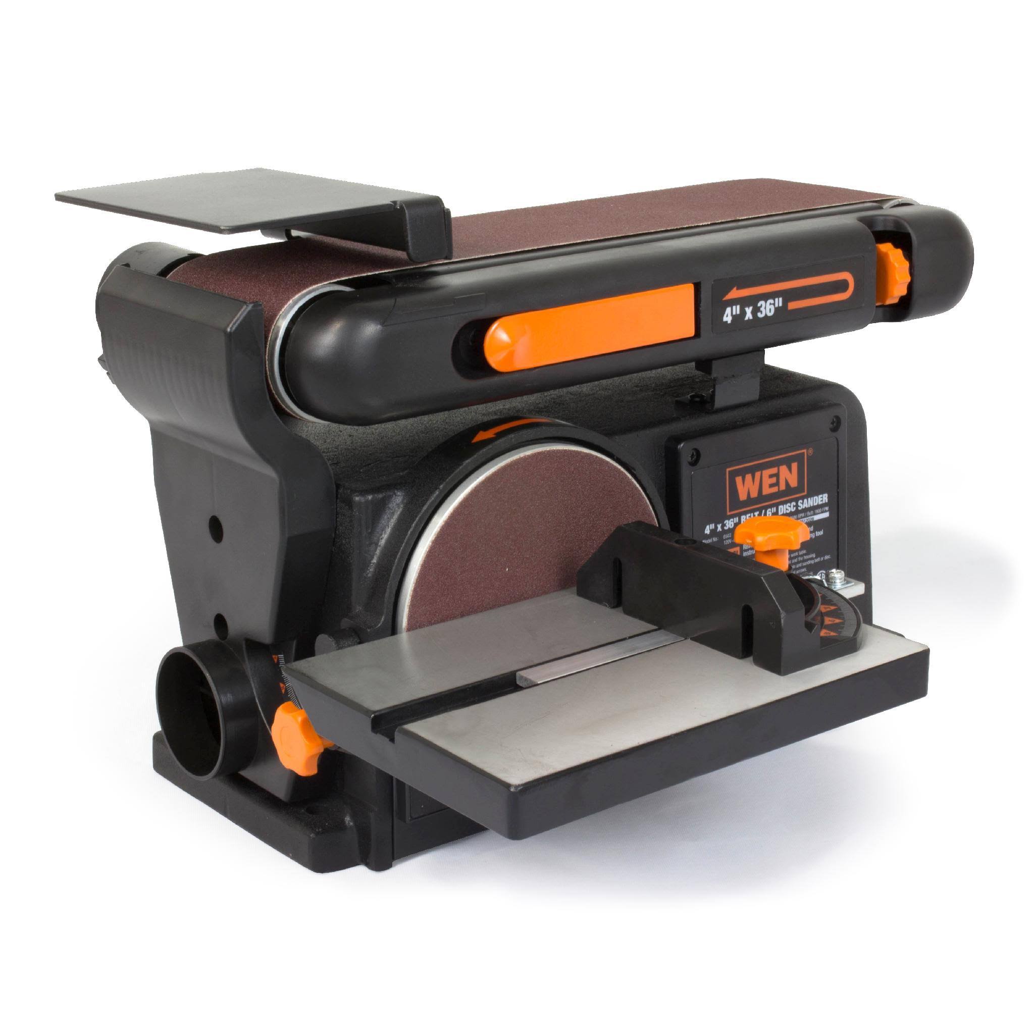 Wen 6502T 4.3-Amp 4 x 36 in. Belt and 6 in. Disc Sander with Cast Iron Base