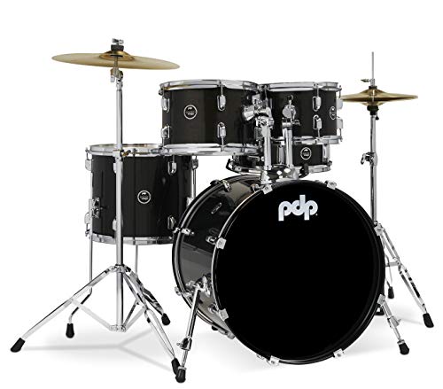 Pacific Drums Center Stage Complete Drumkit, 5 Drum Set, Iridescent Black Sparkle, 7x10, 8x12, 14x16 Floor, 16x22 Kick, 5x14 Snare (PDCE2215KTIB)
