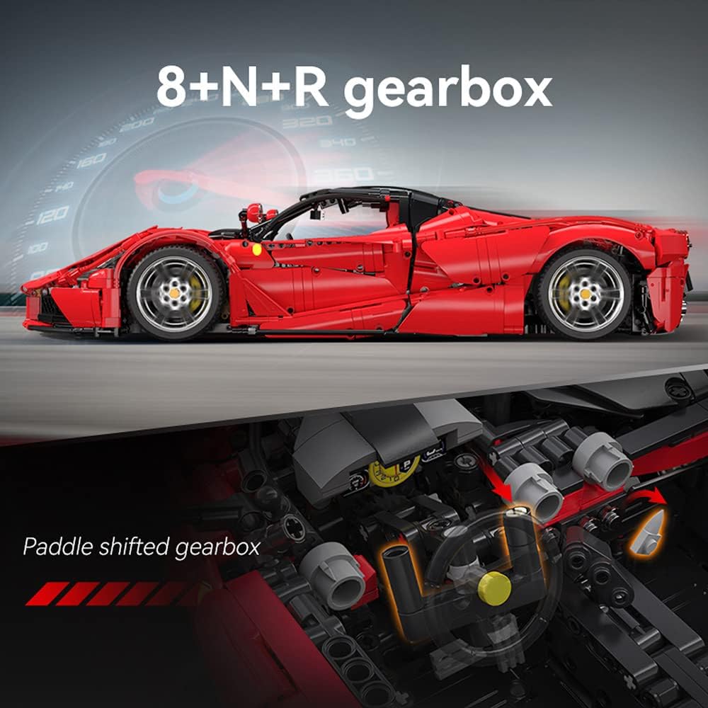 MISINI C61505W LaFer Supercar Building Set, 1:8 Scale Sports Car Building Blocks Kit for Adults, CADA Bricks Viva Hypercar, Collectible Motorsport MOC Car Toy Gift for Men Teens - 4739 Pcs