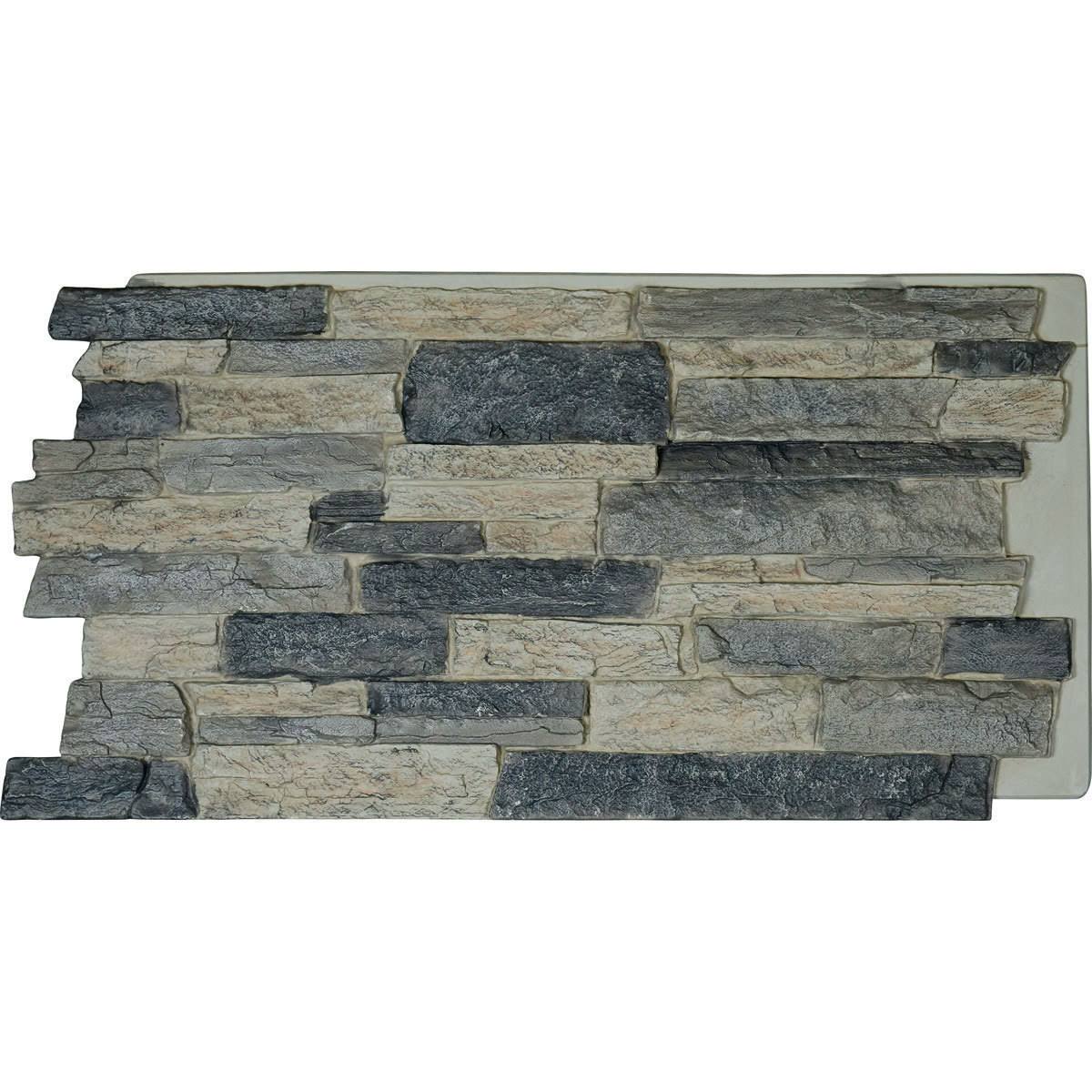 Ekena Millwork 48 in. x 24 in. Acadia Ledge Stacked Stone Stonewall Faux Stone Siding Panel, Colfax