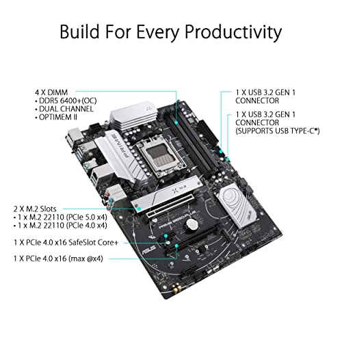 ASUS Prime B550-PLUS AMD AM4 Zen 3 Ryzen 5000 & 3rd Gen Ryzen ATX Motherboard (PCIe 4.0, ECC Memory, 1Gb LAN, HDMI 2.1, DisPlayPort 1.2 (4K@60HZ), Addressable Gen 2 RGB Header and Aura Sync).