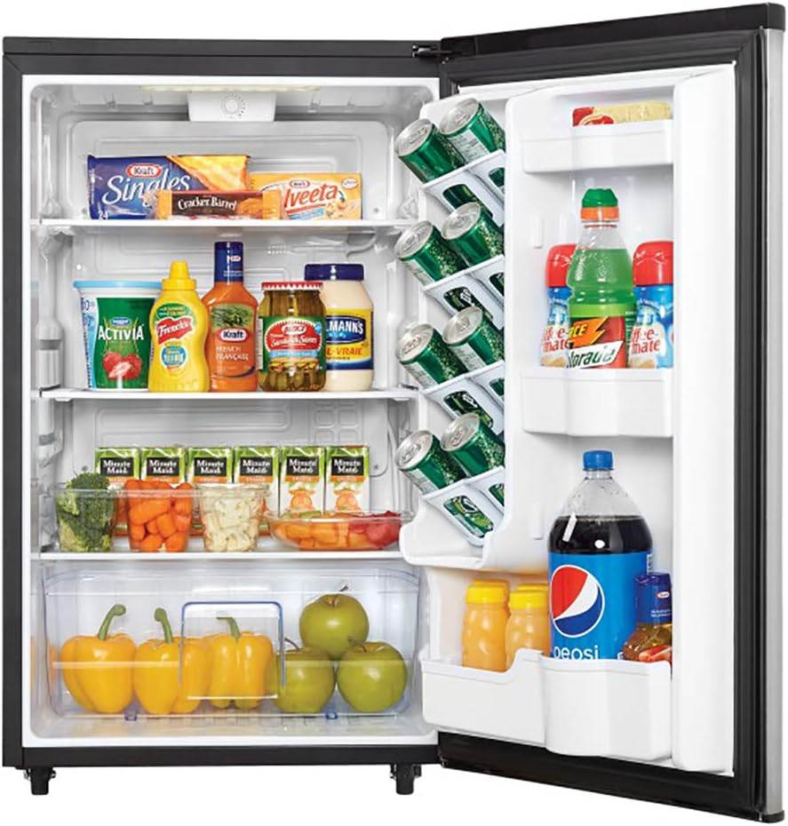 Danby DAR044A6BSLDBO 4.4 Cu.Ft. Outdoor Mini Fridge, IPX4-Rated Stainless Steel Look All Refrigerator for Patio, Cabana, Pool Bar, E-Star Rated, Spotless Steel