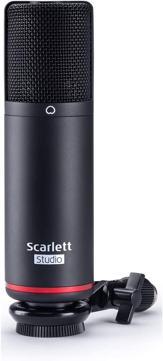 Focusrite Scarlett Solo Studio 3rd Gen USB Audio Interface Bundle with Boom Stand, XLR Cable and Pop Filter (4 Items)
